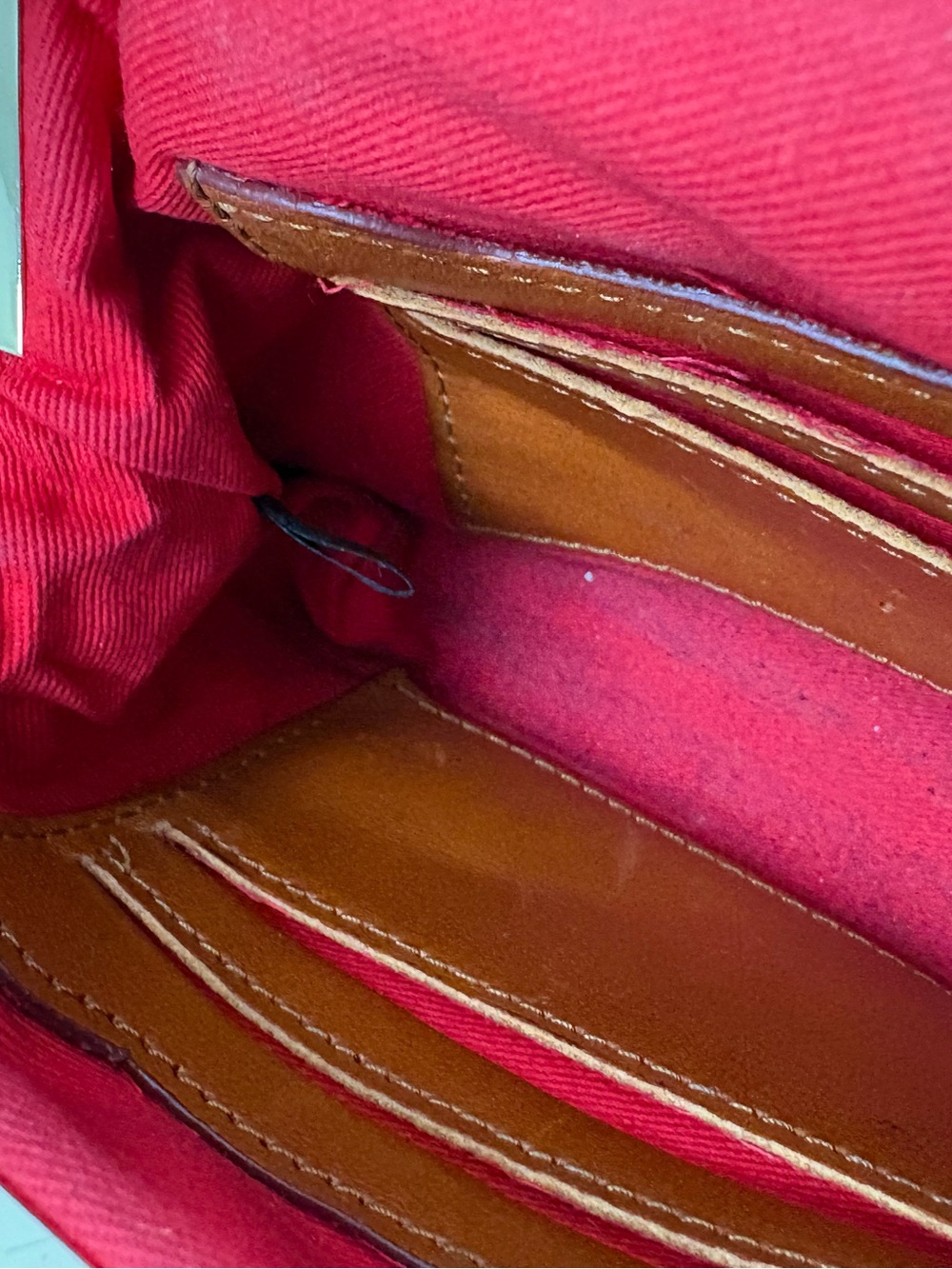 Dooney & Bourke Suede Kiss Lock Wallet Coin Purse Brown Red Lining - Picture 9 of 9